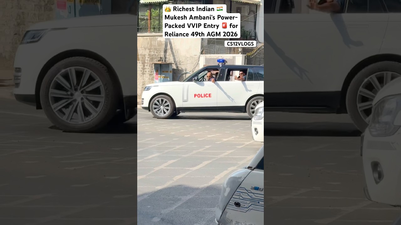 Richest Indian Mukesh Ambani's Power-Packed VVIP Entry for Reliance 49th AGM 2026 #Shorts#India#car