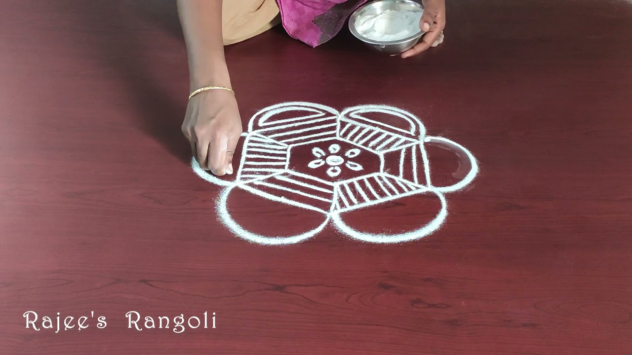 Unique rangoli || easy and simple rangoli with dots || new model rangoli