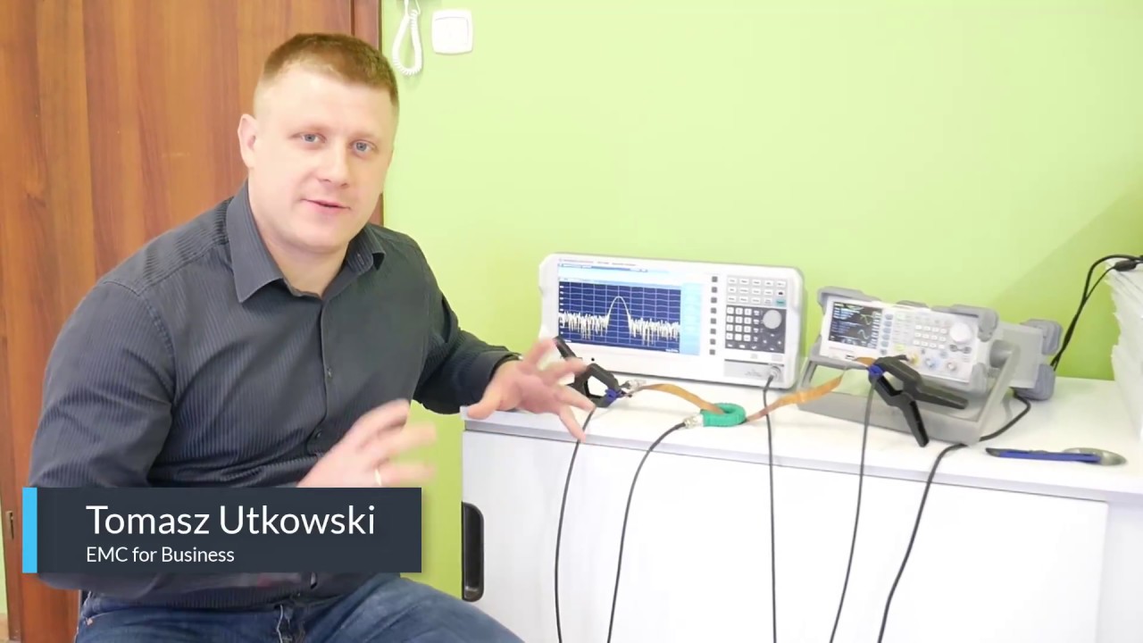 Eksperyment praktyczny ze szkolenia Projekt EMC - prąd w.cz.