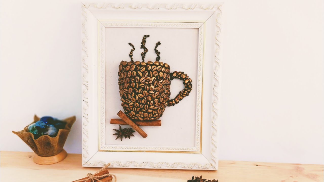 لوحة فنية 3D من حبوب القهوة