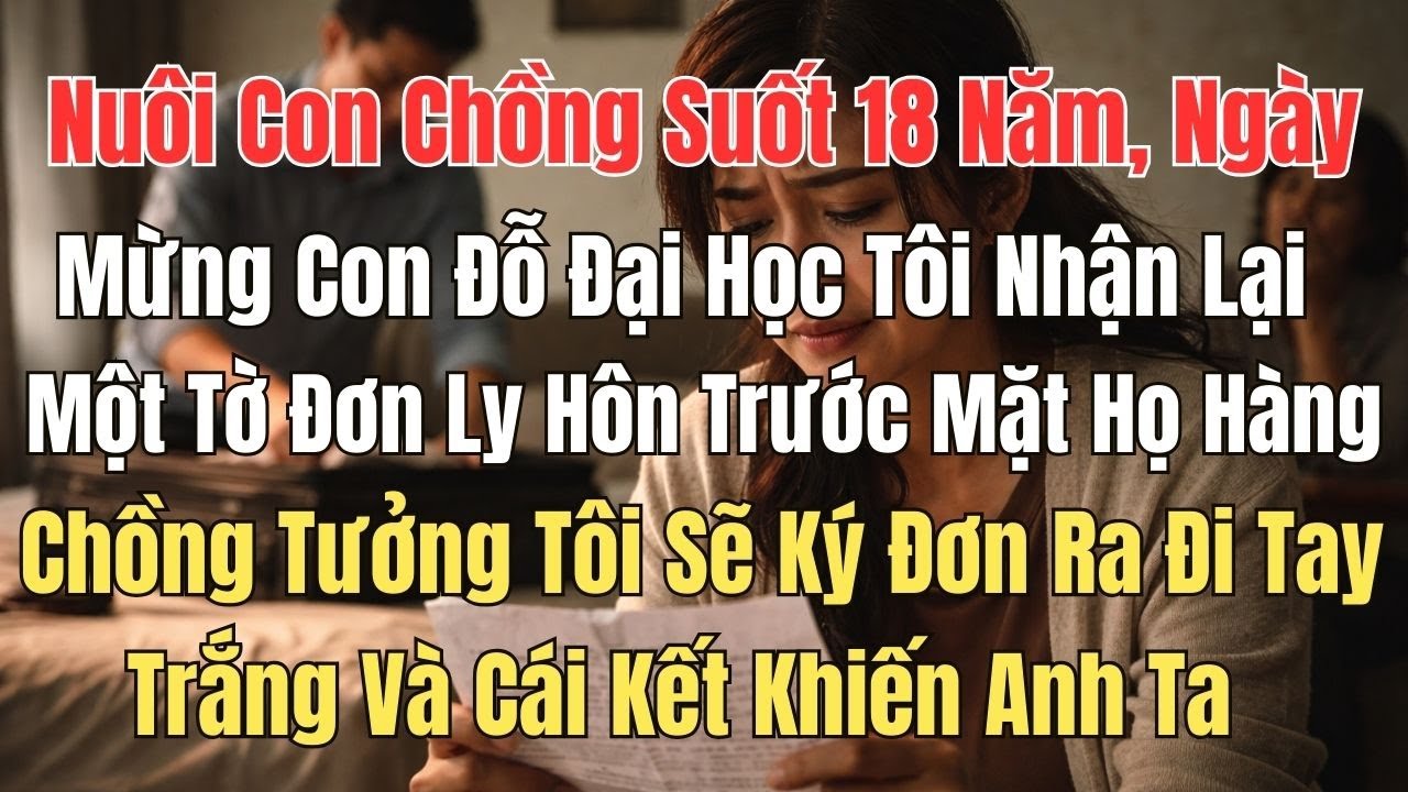 Nuôi Con Chồng Suốt 18 Năm, Ngày Mừng Con Đỗ Đại Học Tôi Nhận Lại Một Tờ Đơn Ly Hôn
