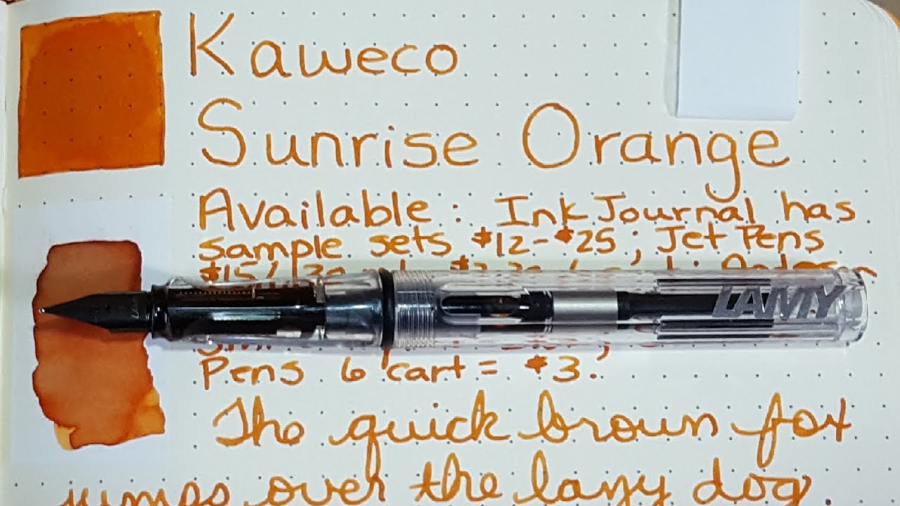 Kaweco - Sunrise Orange - Ink Profile