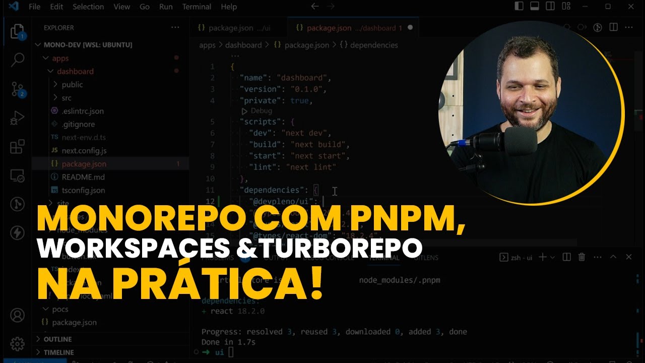 Compartilhando código entre projetos em NextJS | Monorepo com pnpm, Workspaces & Turborepo