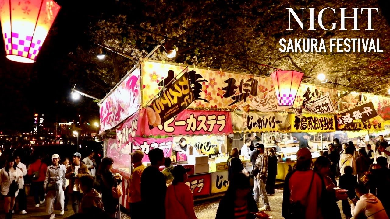 Japan street food | NIGHT Sakura festival in Gongendo park Saitama Japan  【権現堂公園】| #explorejapan