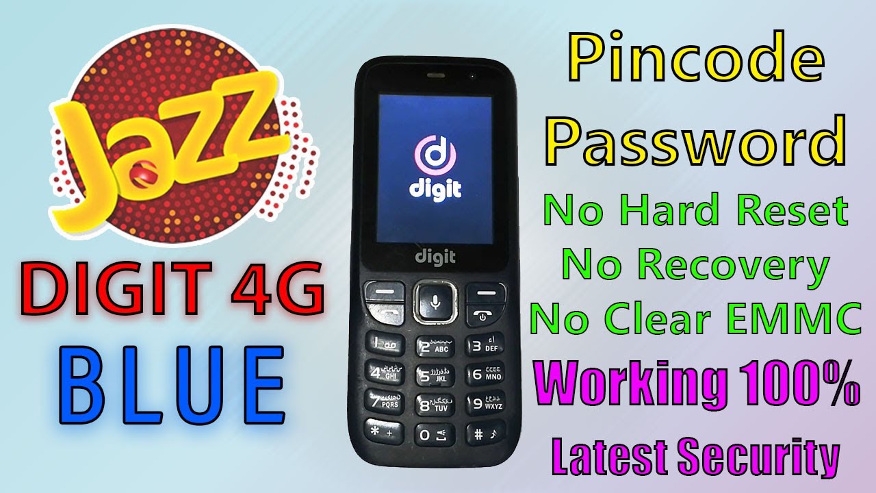 Jazz Digit 4G Blue Latest Pincode, Password Unlock With Avengers | No Hard Reset No Clear EMMC Fix