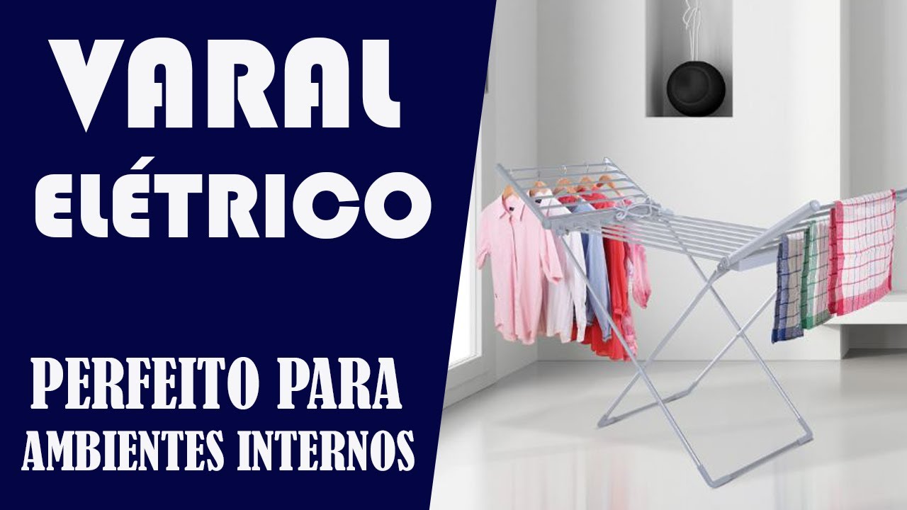 Varal de Chão Elétrico - Seca as Roupas em Pouco Tempo Automaticamente