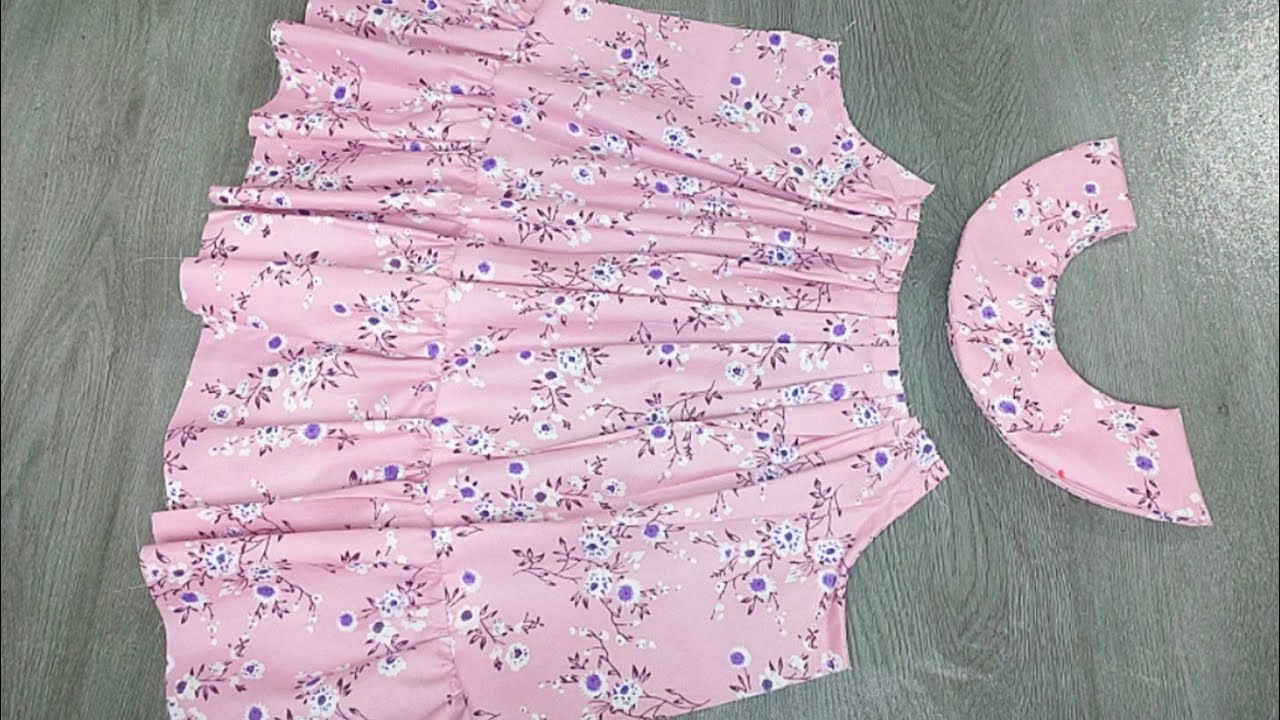 Very easy dress cutting and sewing//for 2-3 years//no pattern//sewing is easy