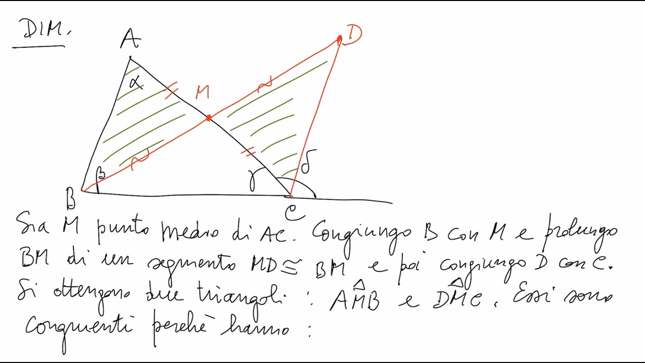 Teorema dell'angolo esterno -Relazioni tra gli elementi di un triangolo