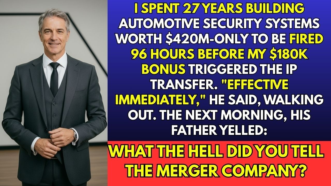 CEO's Son Fired Me 96H Before $180K Bonus—I Triggered $420M Merger Collapse