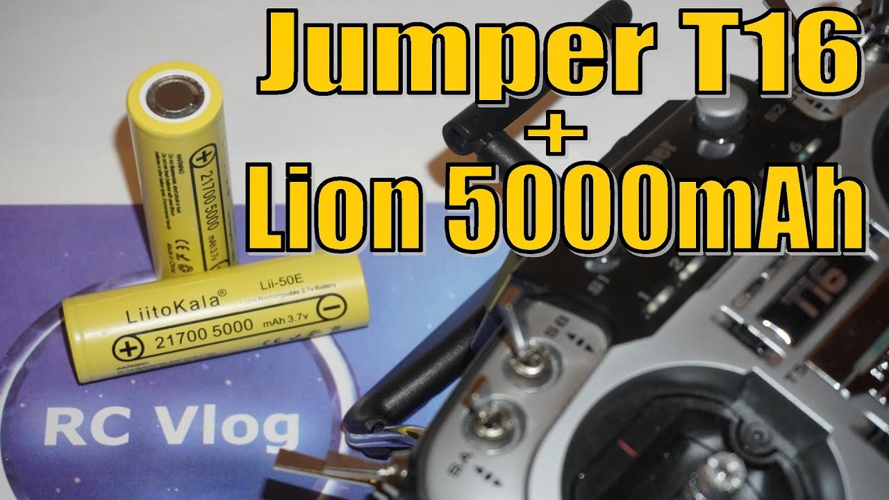 Jumper T16. Lion Liitokala Lii-50E 21700 5000mAh. Увеличиваем время работы системы радиоуправления.