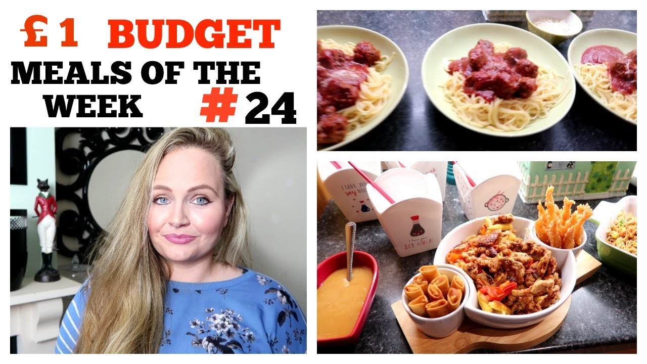 £1 ONE POUND MEALS/ BUDGET FAMILY MEAL IDEAS # 24 /Meals of Week /Frugal what we eat in a week