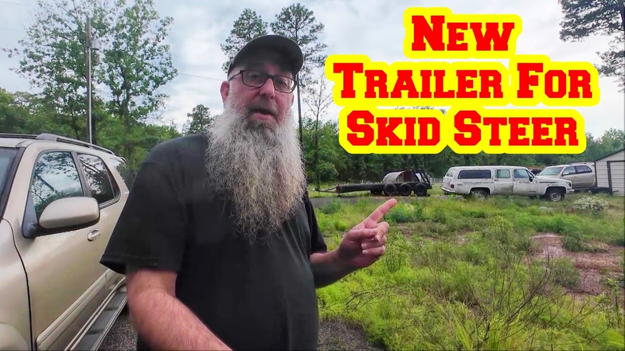1st Time Backing Up New Skid Steer Trailer | Flat Tire On Way Home From Mena | shed house homestead