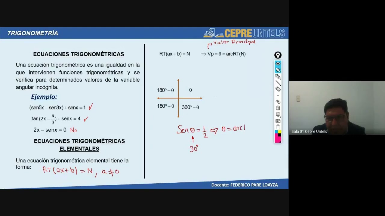 Ecuaciones trigonométricas - Trigonometria / Cepre Untels / Semana 14