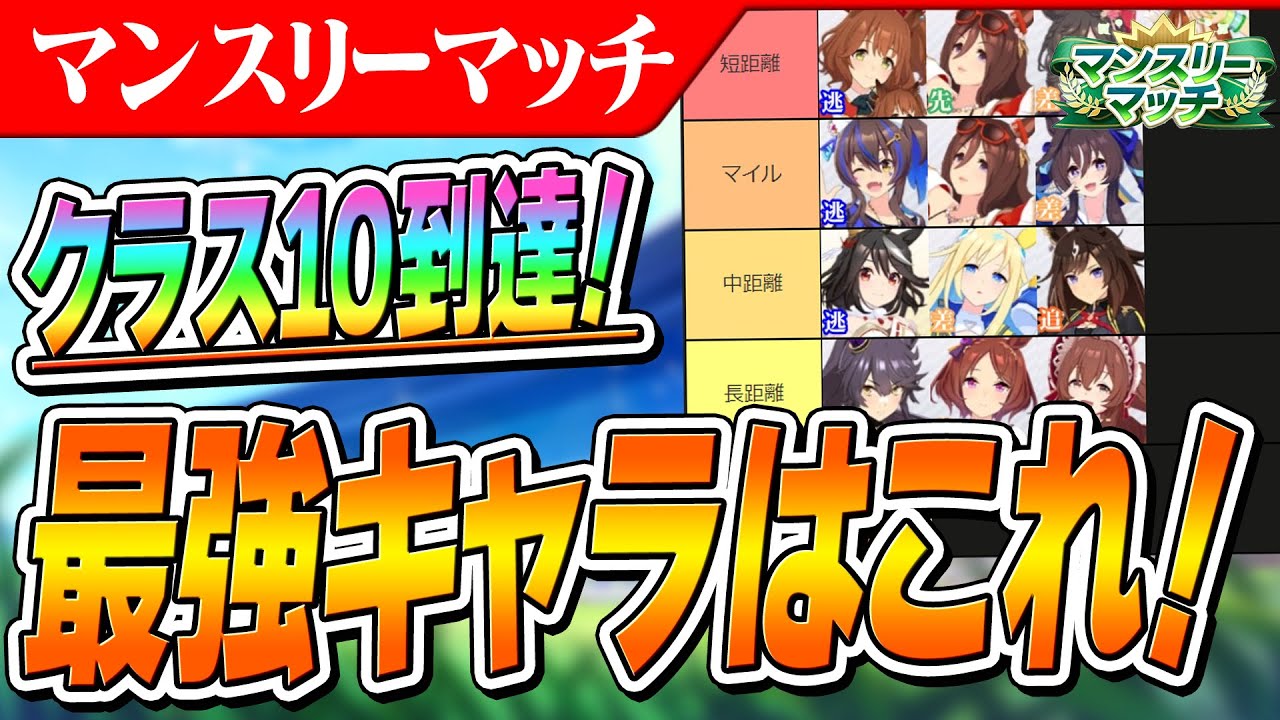 【ウマ娘】マンスリーマッチ各距離の有効加速と最強キャラまとめ＆クラス10まで到達した感想...！　コメント欄に登頂記録を書いてます。