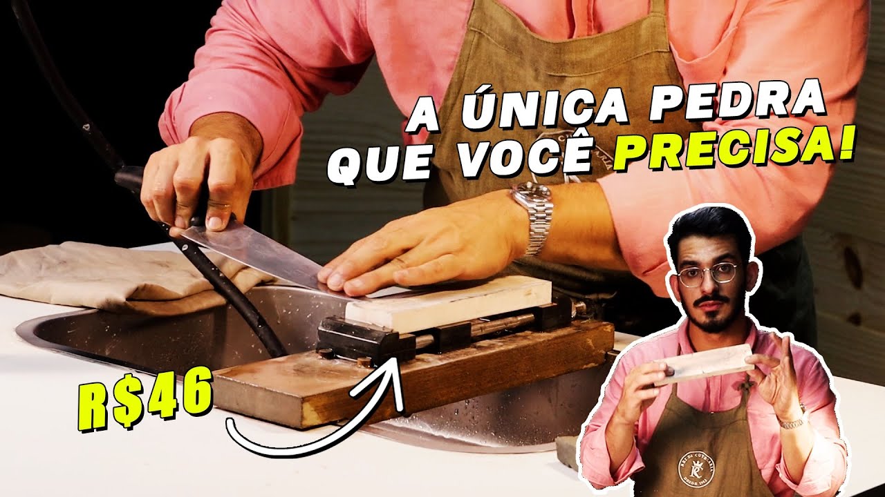 COMO AFIAR UMA FACA PROFISSIONALMENTE COM UMA PEDRA SÓ! - PEDRA LARANJA