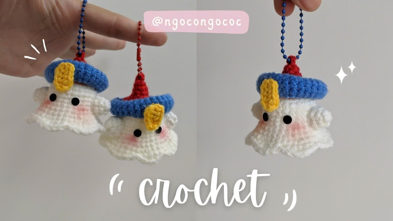 How To Crochet Halloween Keychain "Oh My Ghost"- Móc Khoá Len Bé Ma Cương Thi Đáng Yêu| ngocongococ