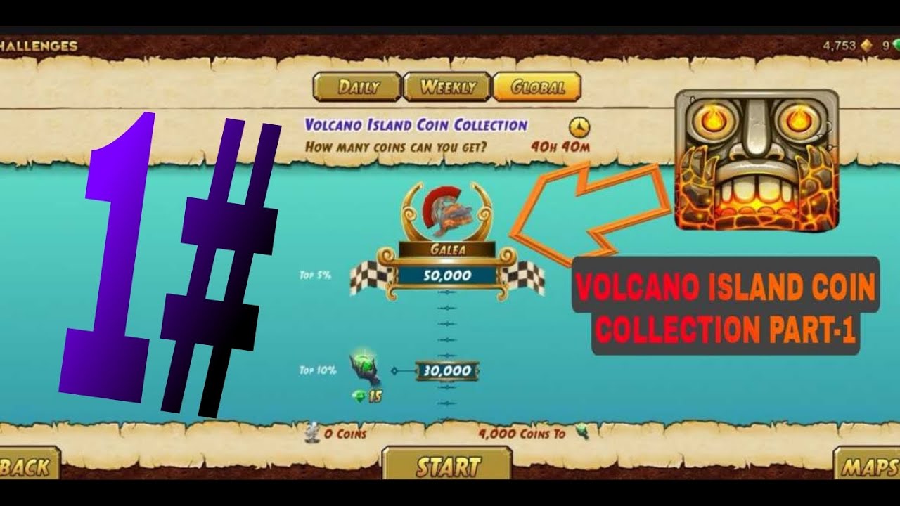 TEMPLE RUN 2 VOLCANO ISLAND COIN COLLECTION PART-I GAMEPLAY WALKTHROUGH.