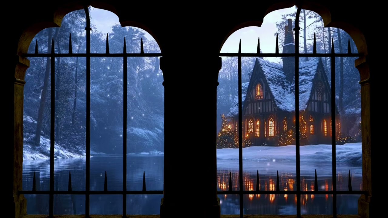 Window view for Projectors | Medieval Winter village 🤎❄️☃️