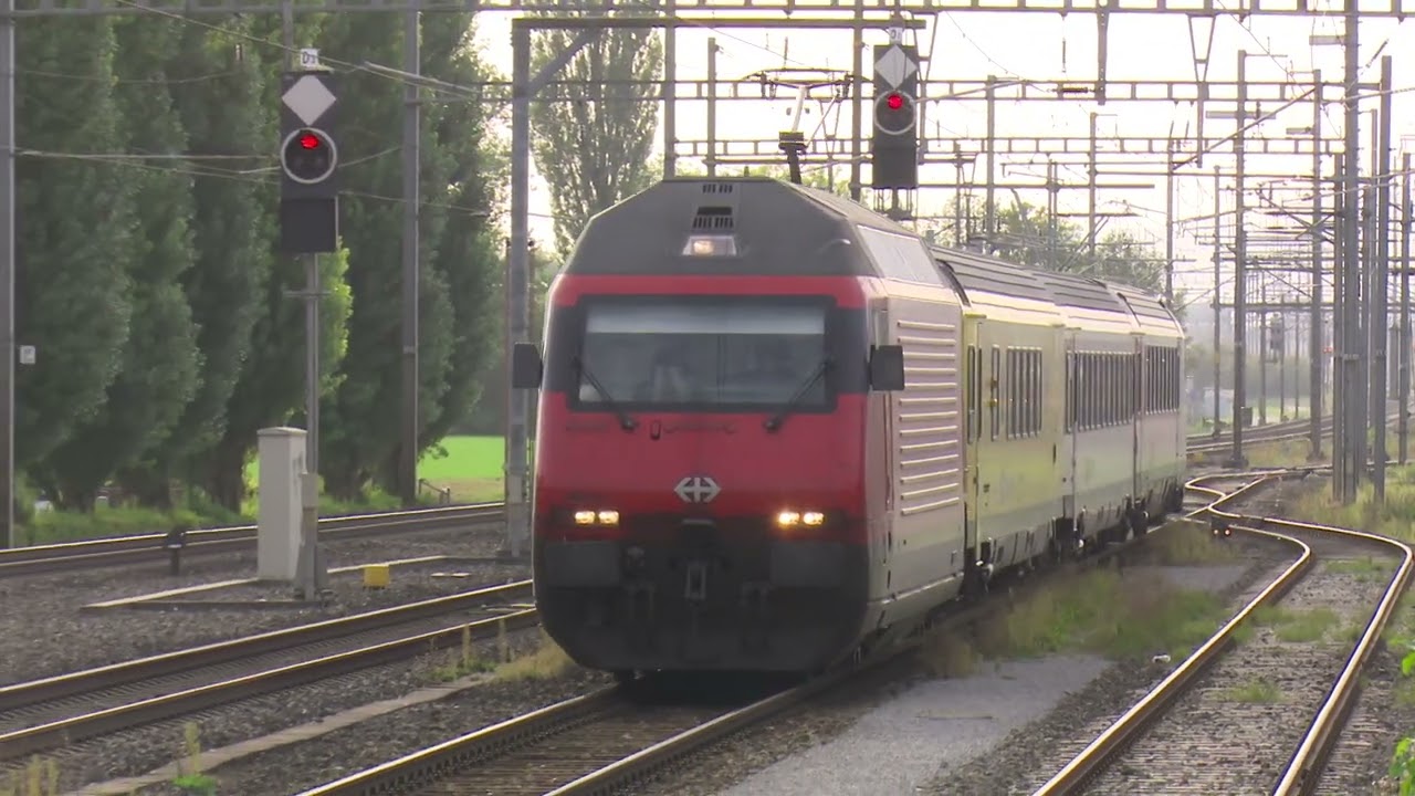 Switzerland Railways Extract - Olten to Oensingen main line. Freight and passenger Trains in action.