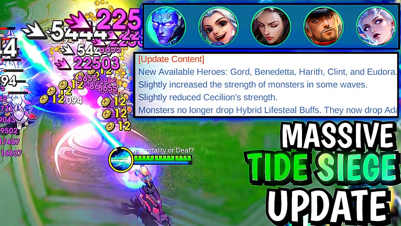 BIGGEST Tide Siege Update!? GORD and 4 New Heroes! ~ Mobile Legends 