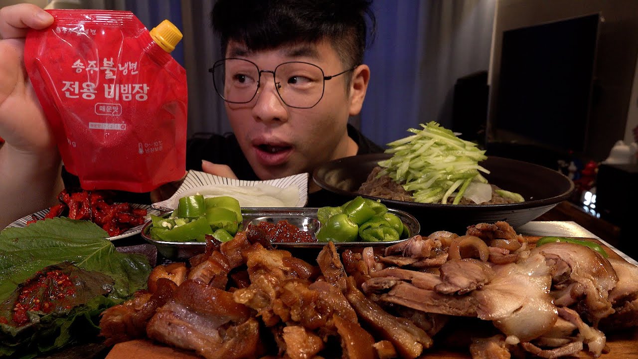 ASMR Mukbang 먹방창배 먹방 송주불냉면 활화산의매움 오랜만에 화끈하네 족발대박 레전드 먹방 Spicy noodle jokbal  Legend kfood eatingshow