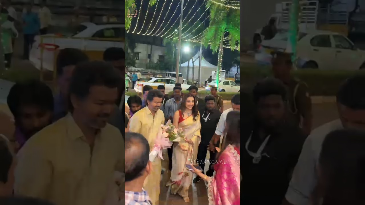 THALAPATHY VIJAY & TRISHA arrives at AGS wedding reception #vijay