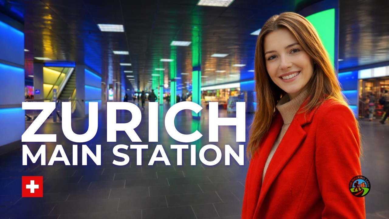 🇨🇭 Zurich Walk 4K – Inside Zurich Main Station Full Tour