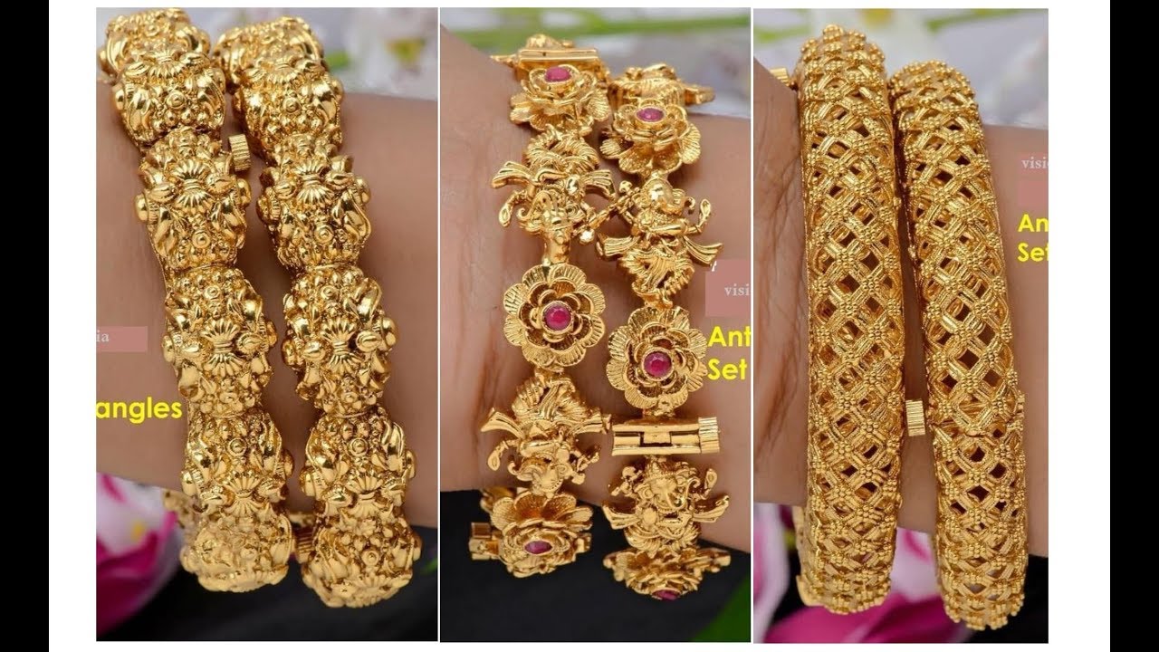 New Collections of Gold Bangles || Antique Bangle Designs  || Bridal Bangles