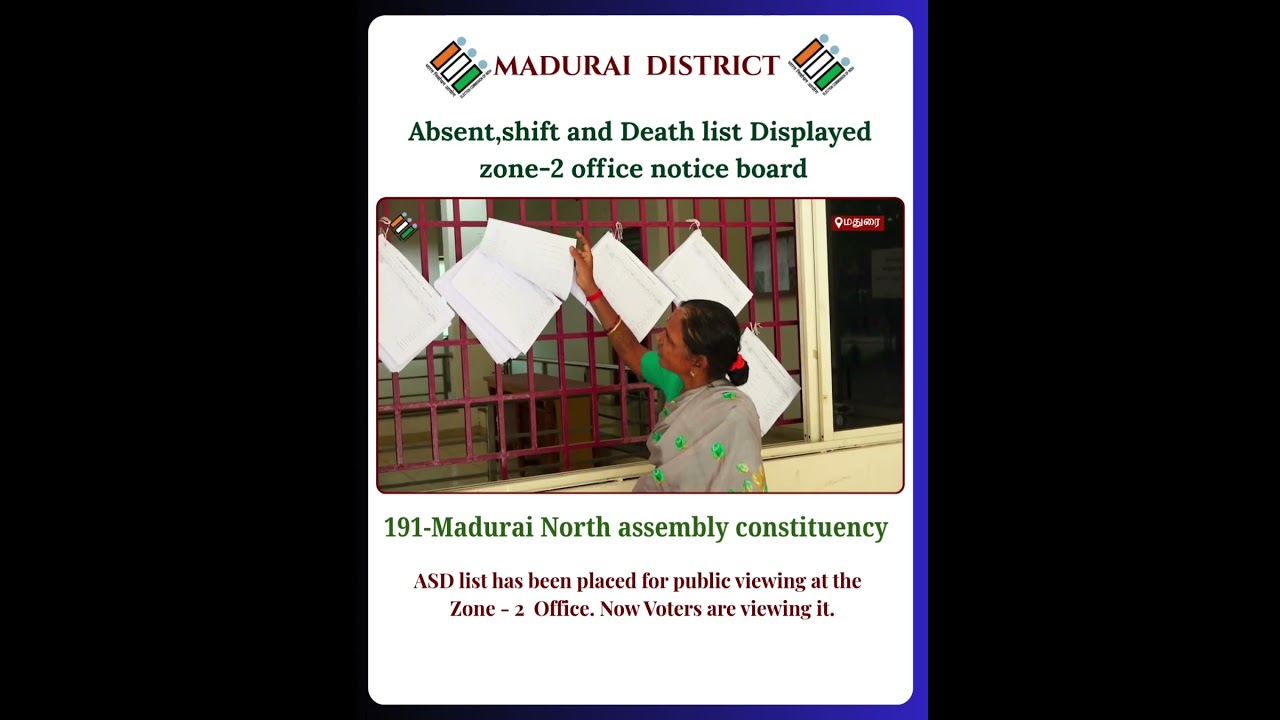 Display of Absent/Shifted/Death/Duplicate entries list and voters experience in Madurai  #SIRTN2026