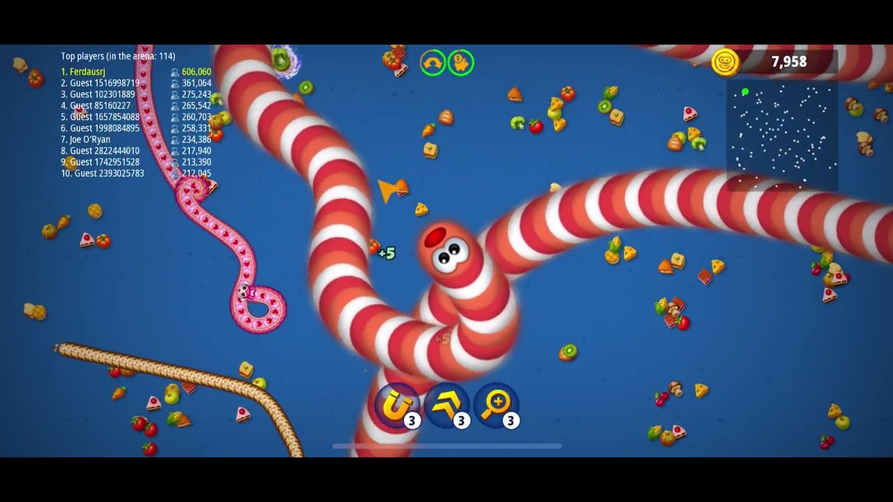 WORMS ZONE.iO BEST GAMING 2026||🐍BIG SNAKE GAME 😀 EP 02 | #wormszoneio  #bigsnakegame  #snackgame3d