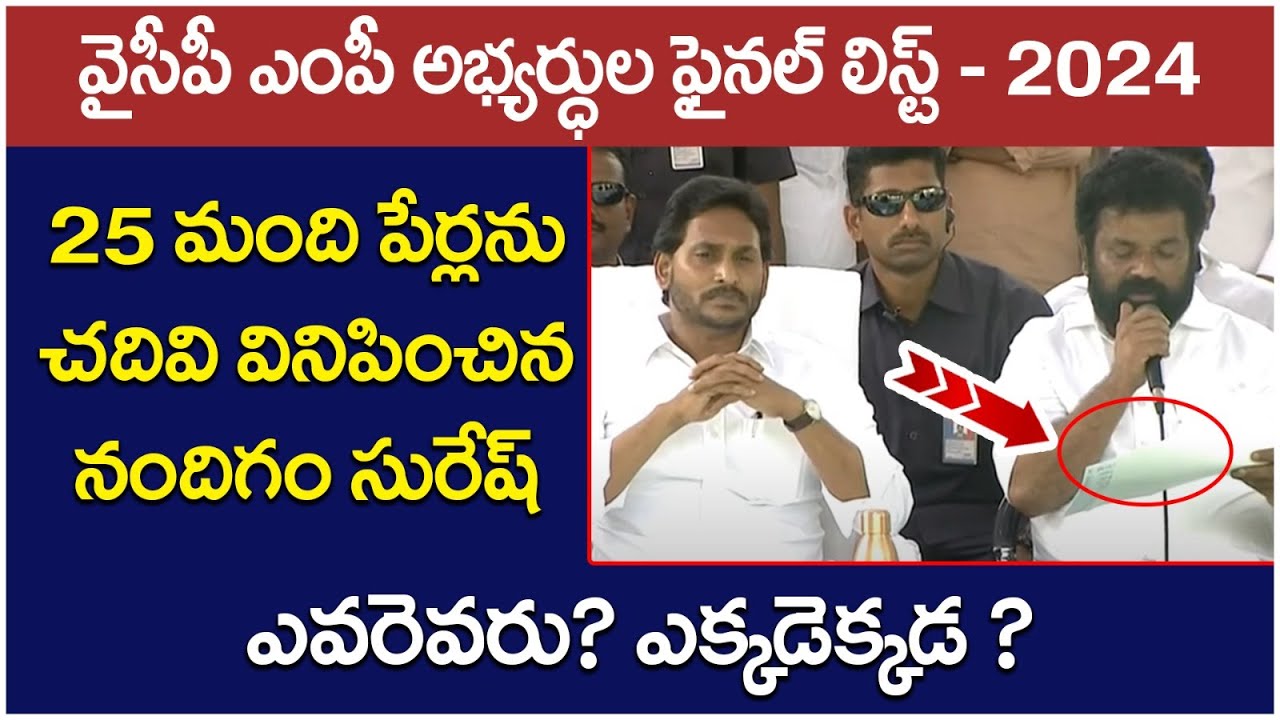 YCP ఎంపీ అభ్యర్థుల జాబితా ఇదే.! | YCP Realeased MP Candidate List | Lok Sabha Election 2024