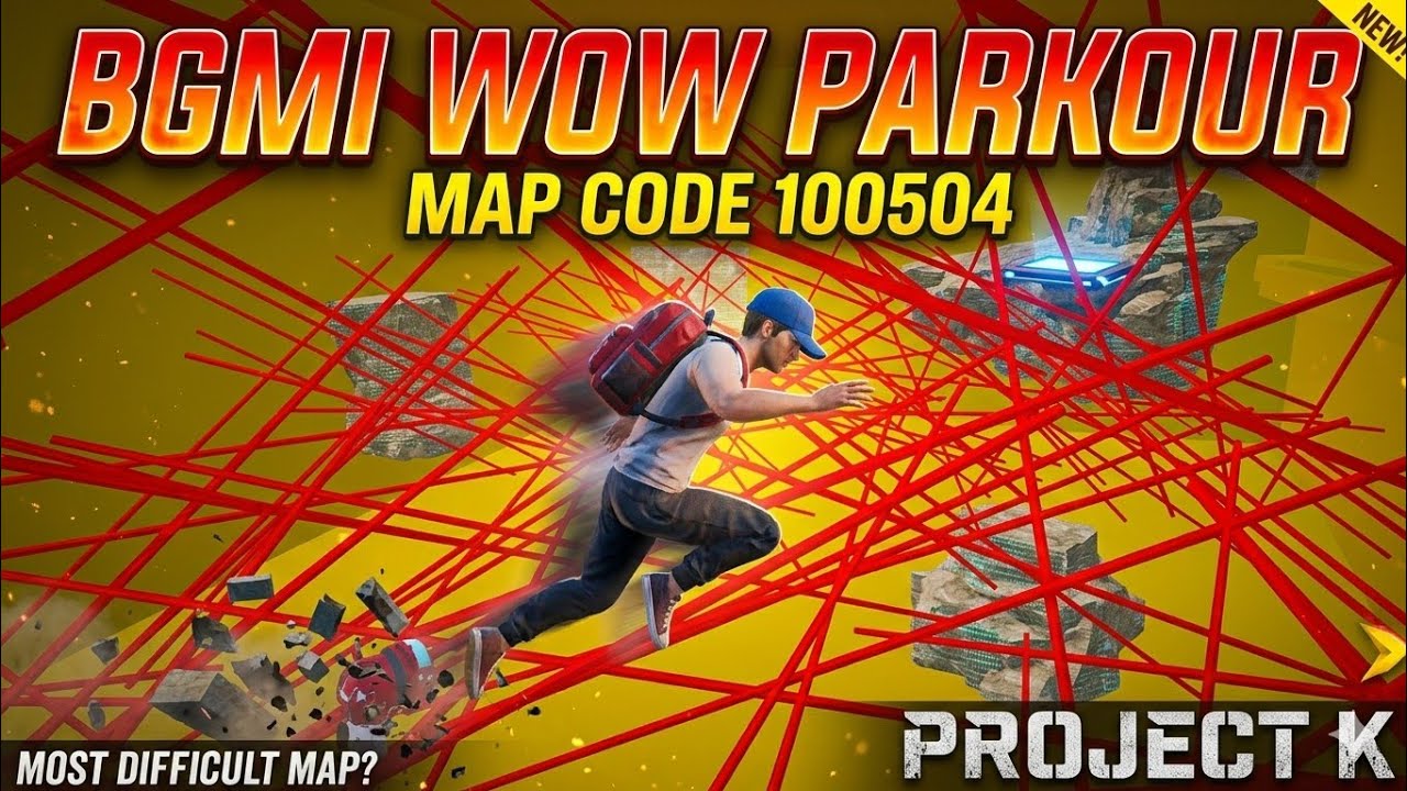 BGMI WOW Parkour Map Code 100504: Project K Most Difficult Map? 🔥 #bgmi #wowmode 