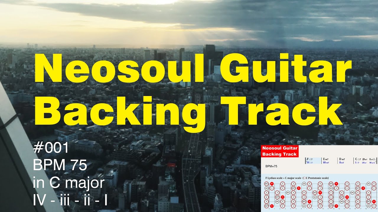 Neosoul Guitar Backing Track 001 - BPM 75, in C major