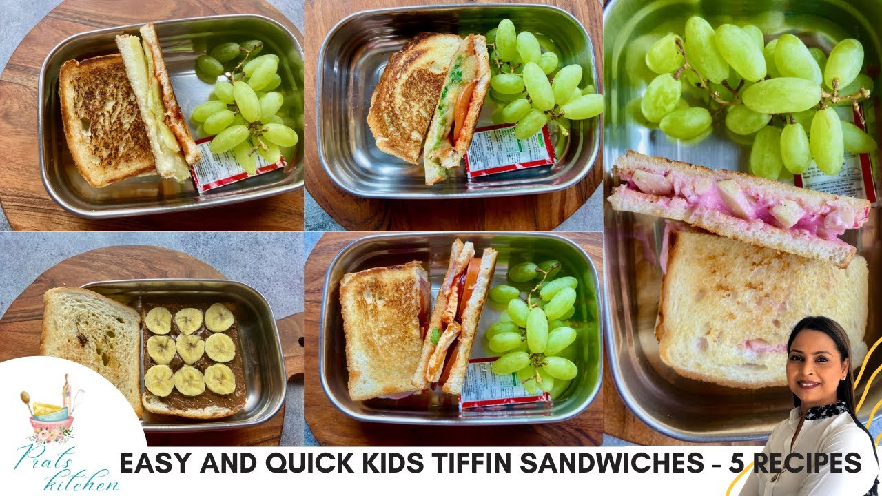 बिना झंझट ५ मिनट में ५ सैंडविच | Kids Tiffin Sandwich Recipes| 5 Minute  Sandwiches | Pratskitchen