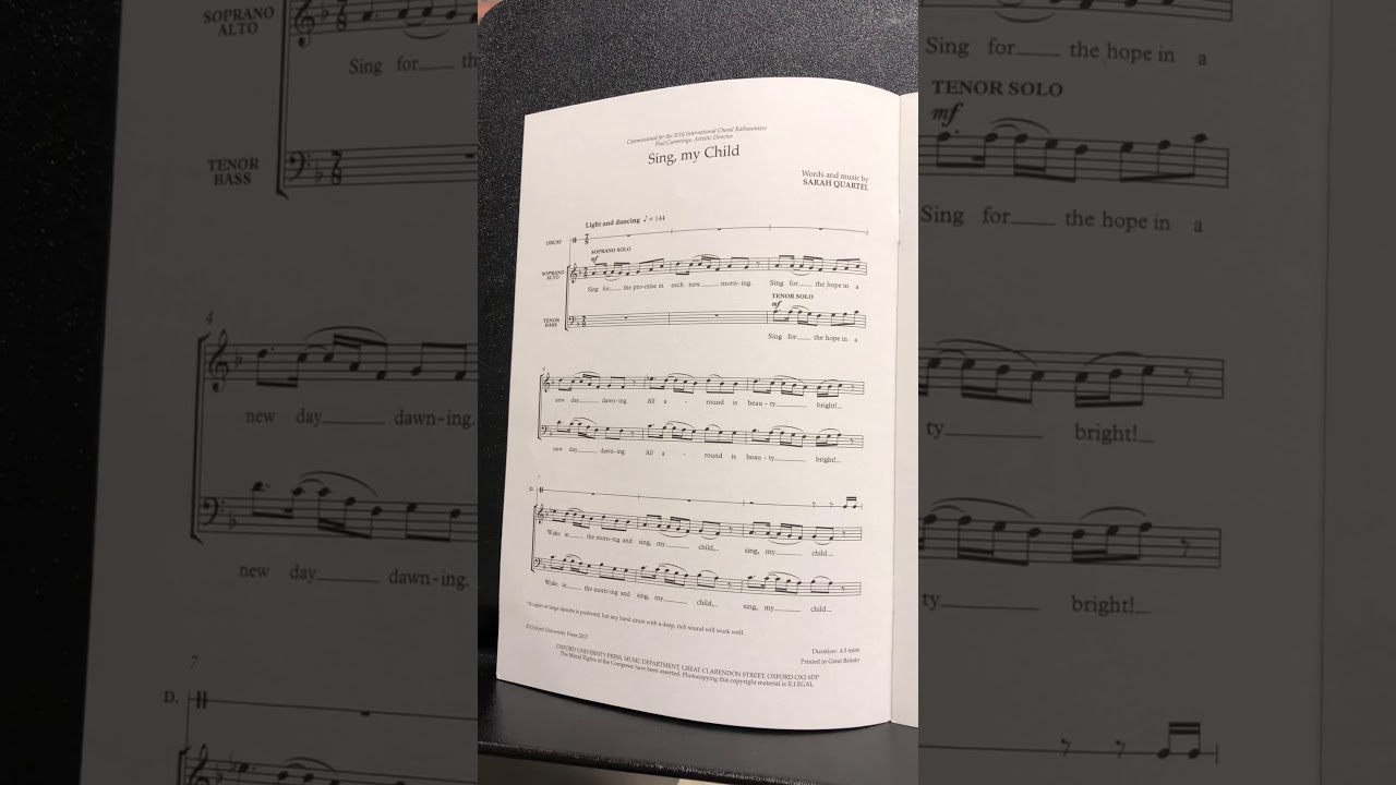 Sing My Child by Sarah Quartel alto