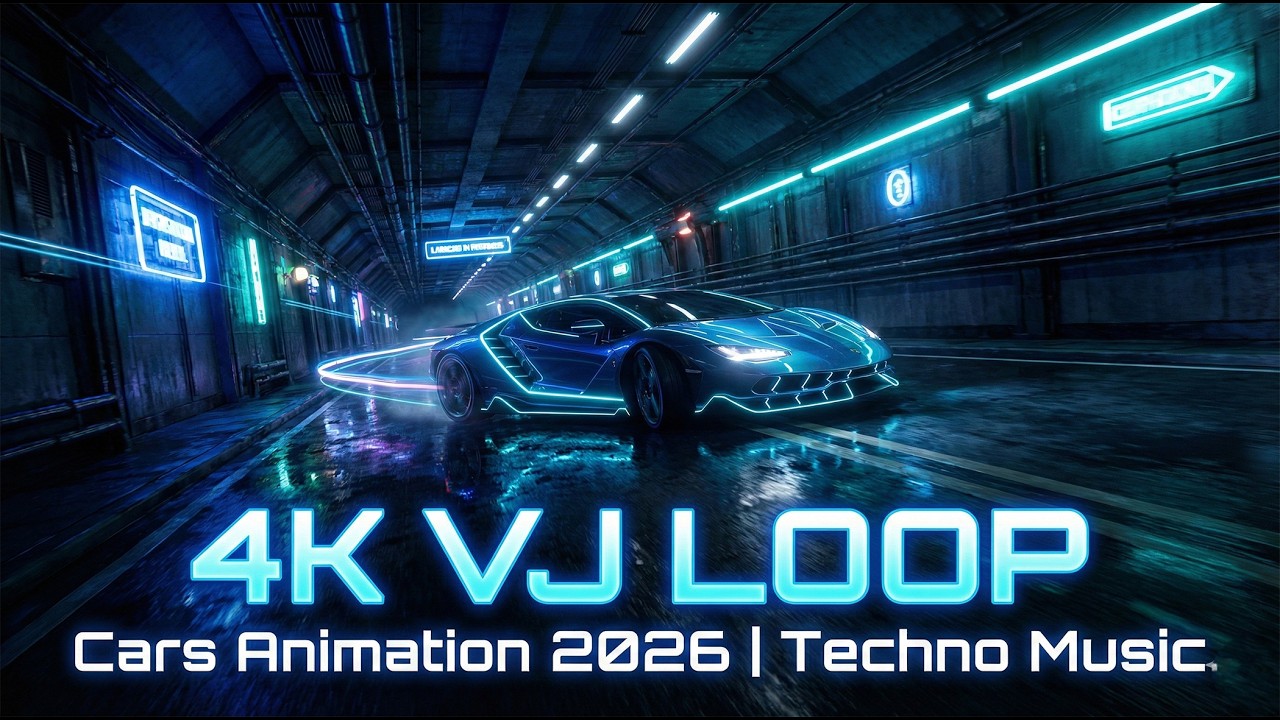 Beautiful VJ LOOP 2026 Cars | Melodic & Progressive Techno