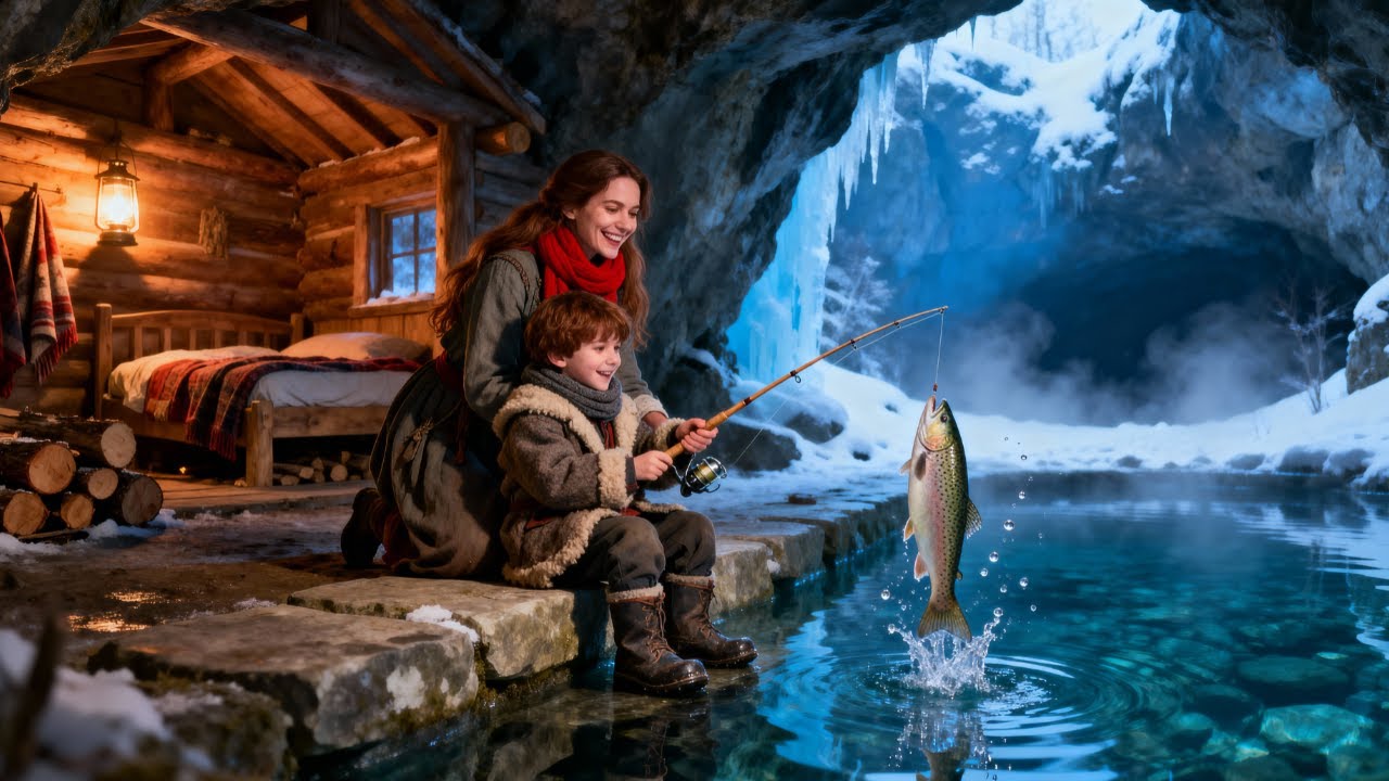 Cruel Husband Kicked Them Out... Wife Made a Cave Their Home and Fish Their Food
