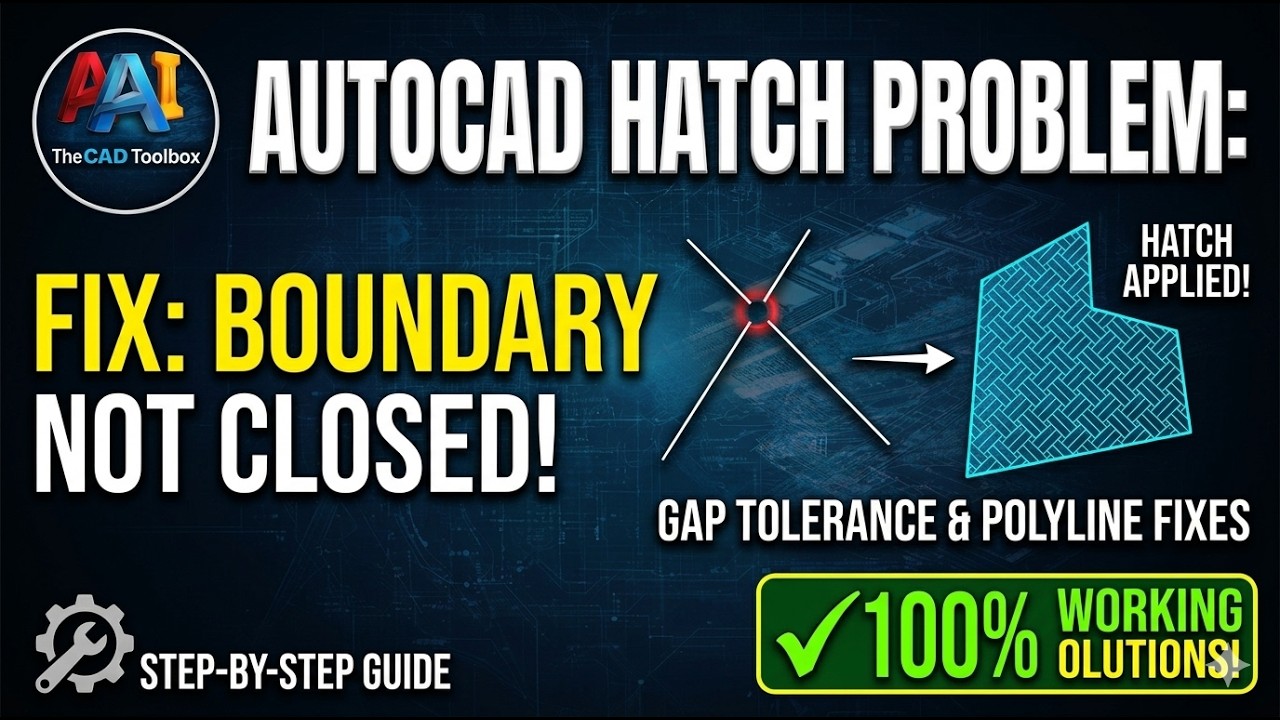 AutoCAD Hatch When Boundary Is Not Closed | AutoCAD Hatch Problem: Boundary Not Closed #bangla