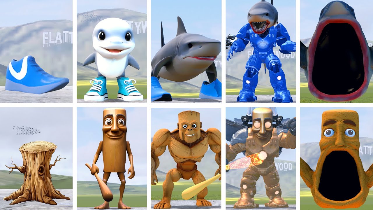 EVOLUTION OF ALL TRALALELO TRALALA VS ALL TUNG TUNG SAHUR ITALIAN AI BRAINROT MEMES in Garry's Mod