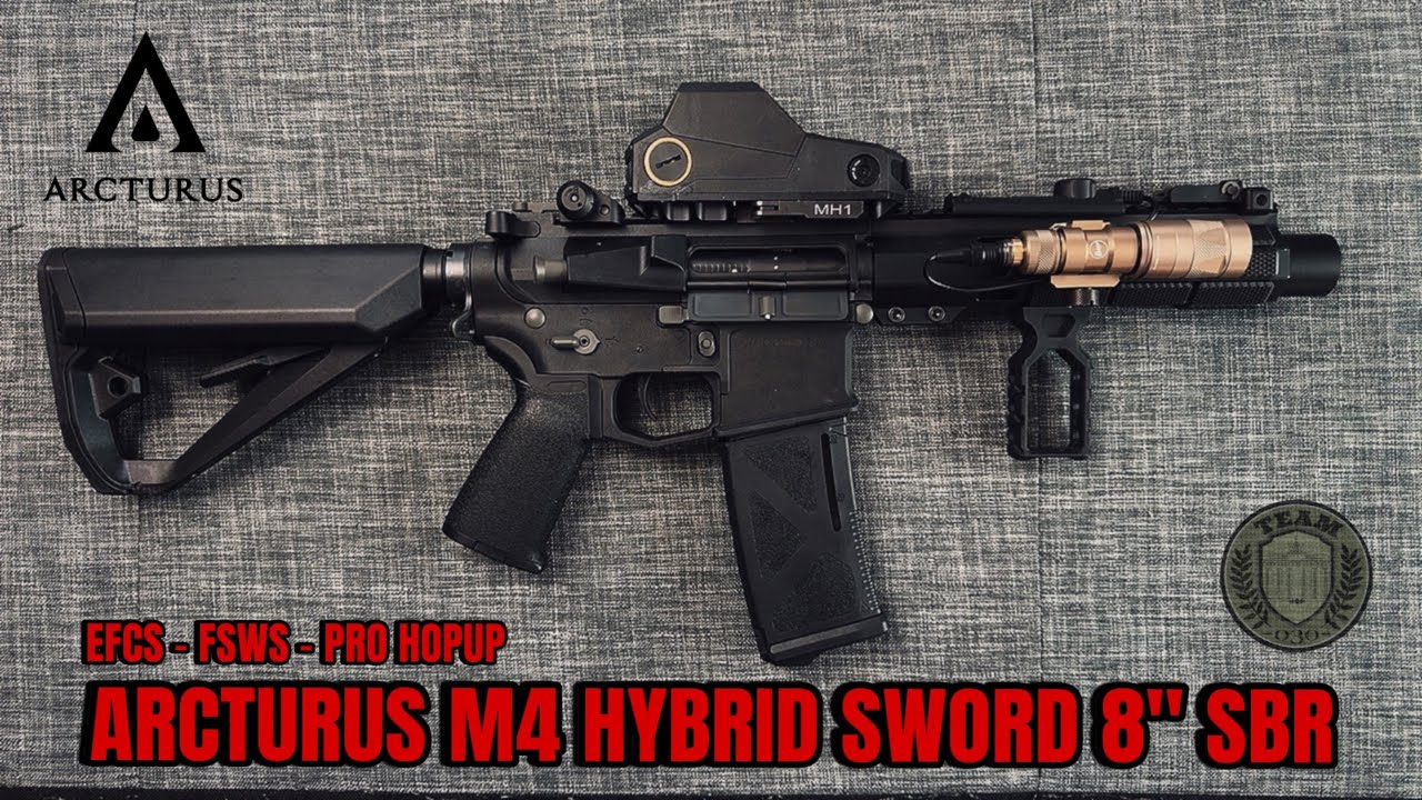 [R] Arcturus M4 Hybrid Sword Mod1 8'' SBR S-AEG Softair mit EFCS, FSWS -BEGADI B300 Lampen Dummie