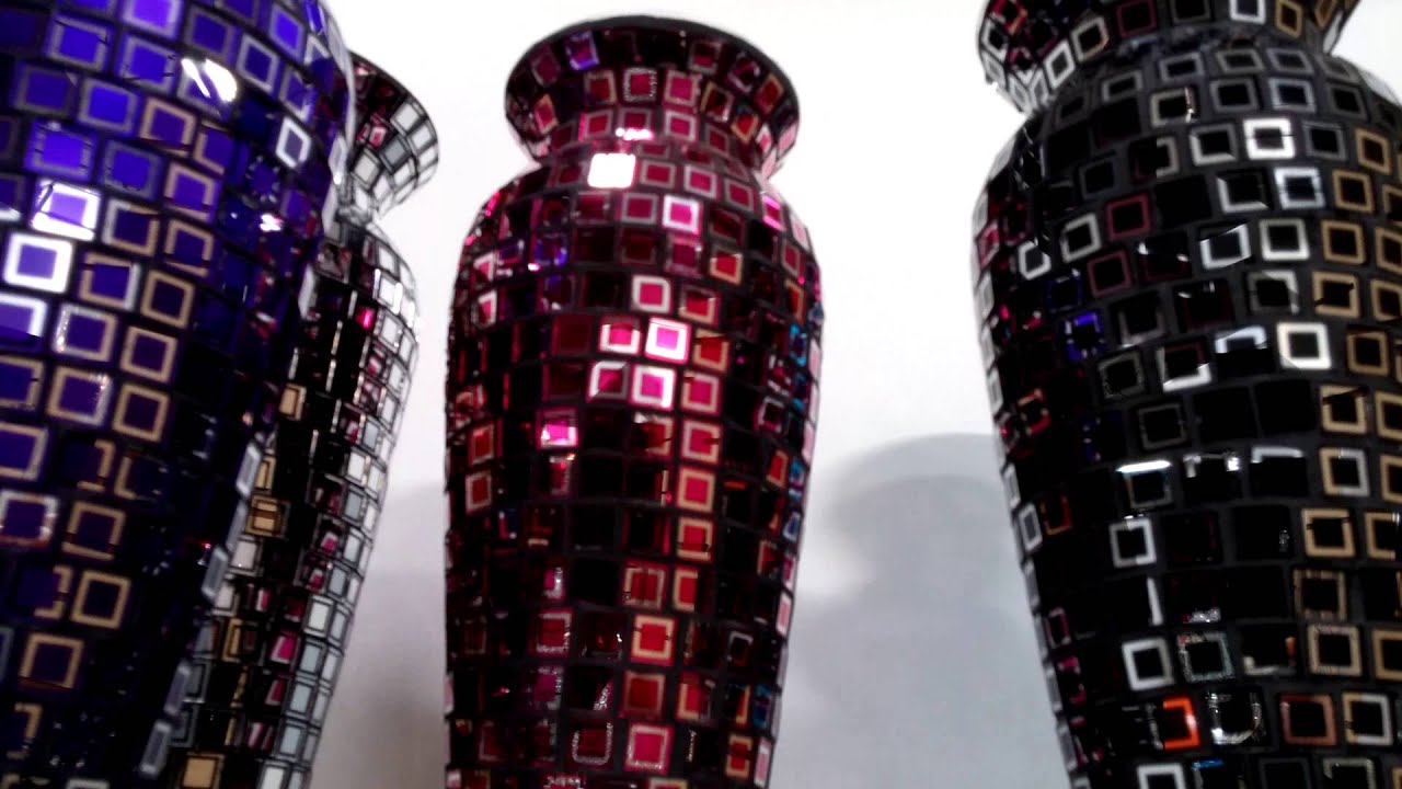 Mosaic Mirror Shiny Vases Table Centerpiece Fancy Banquet Home Decor Weddings 2