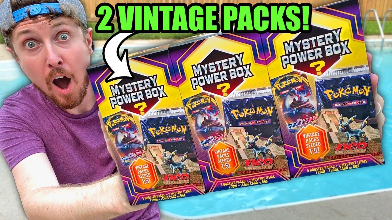 I PULLED 2 VINTAGE PACKS from a POKEMON CARDS MYSTERY POWER BOX OPENING!