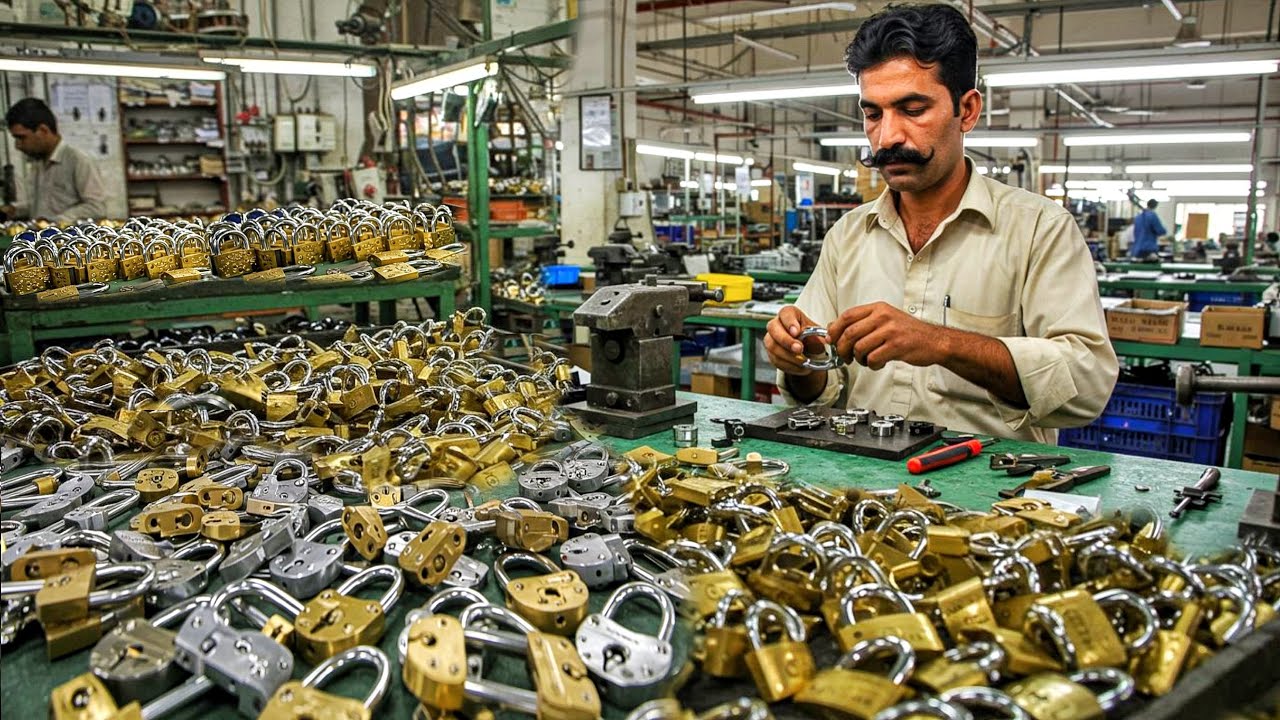The Process of Manufacturing Padlocks using Metal Sheets And Handmade Skills |