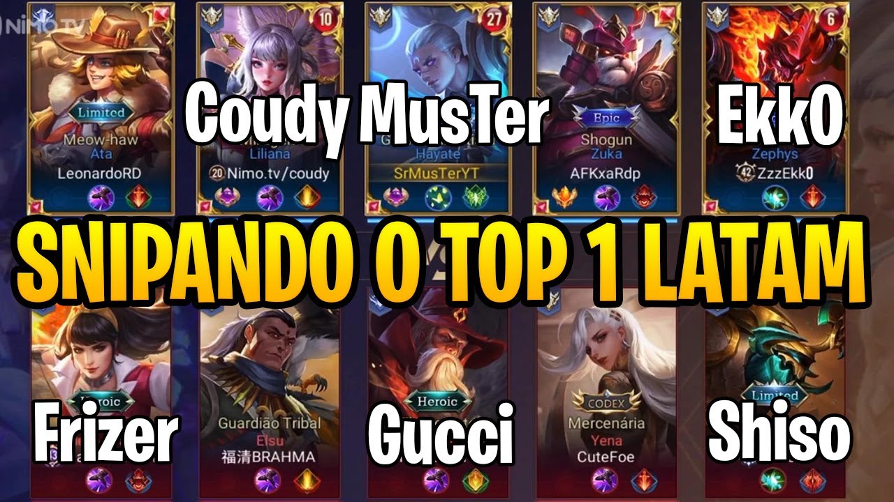 SNIPANDO O TOP 1 LATAM! MUSTER VS SHISO 😂
