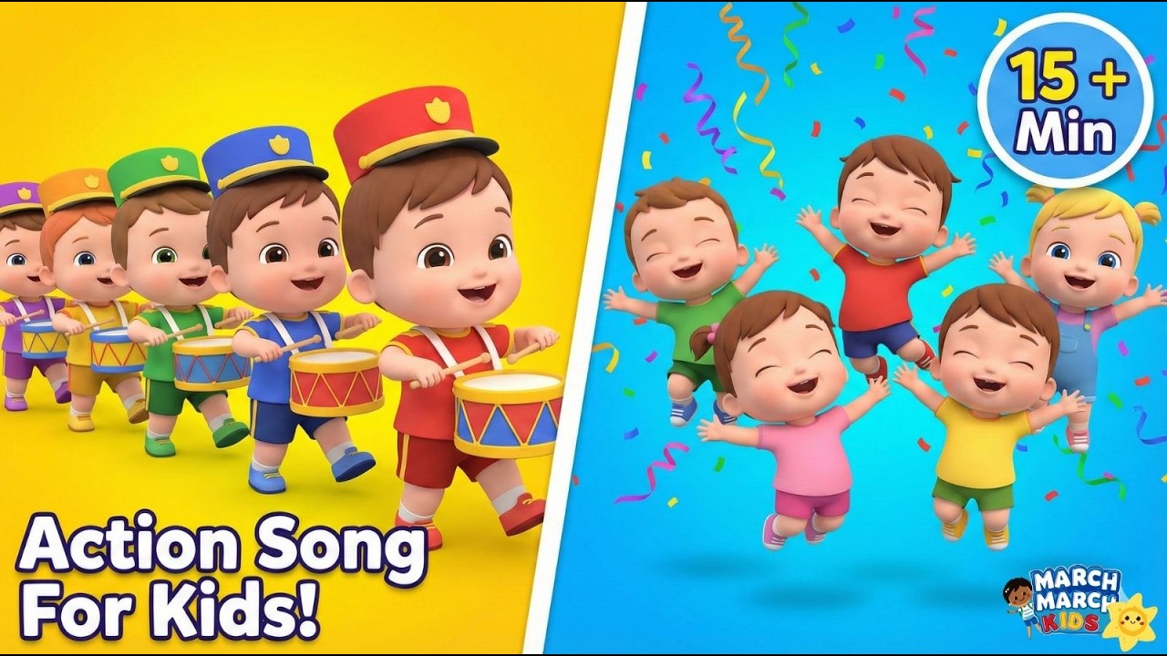 15 Mins Action Songs for Kids! 🎈 Marching, Jumping & Singing Songs Compilation (Non-Stop 15 Minutes