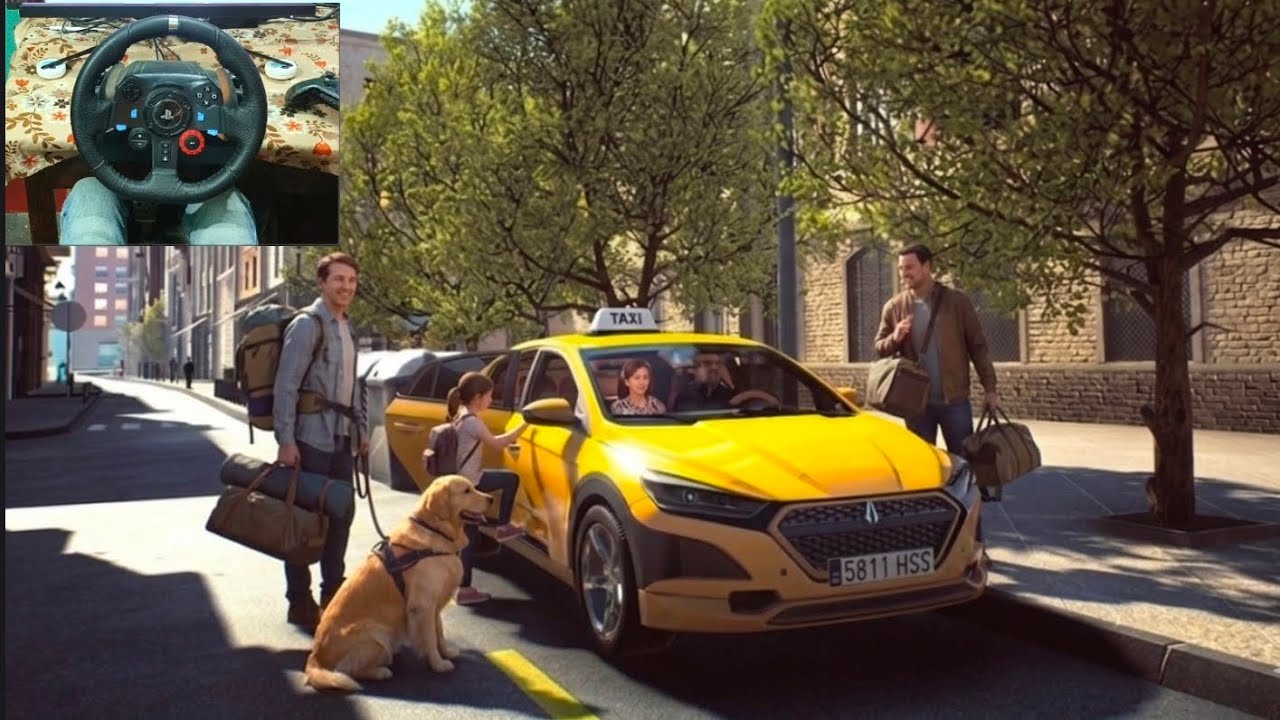 City Ubar Taxi Life Gameplay | Realistic 3D Taxi Simulator  | Stering wheel gameplay 