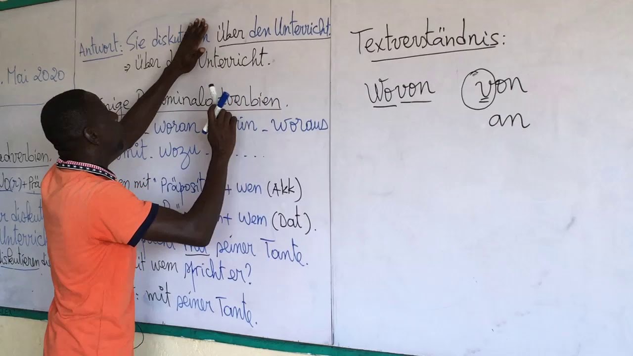 Allemand Tle A   Technique de réponses aux questions avec les pronoms adverbiaux
