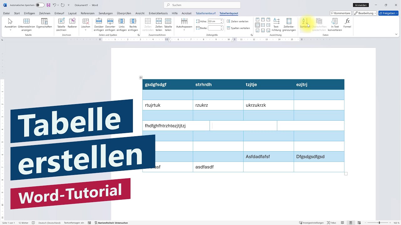 Tabelle erstellen und formatieren &ndash; Word-Tutorial