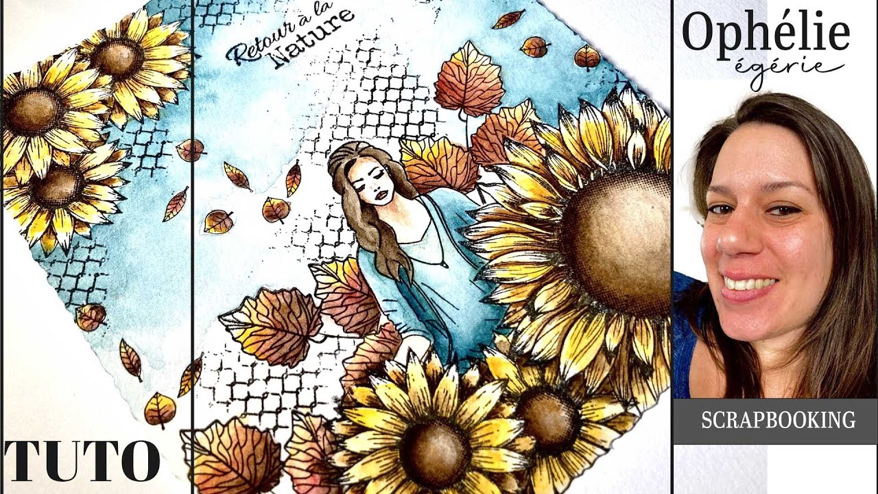 Création d'une Carte Automnale à l'Aquarelle avec Ophélie - Tutoriel Scrapbooking