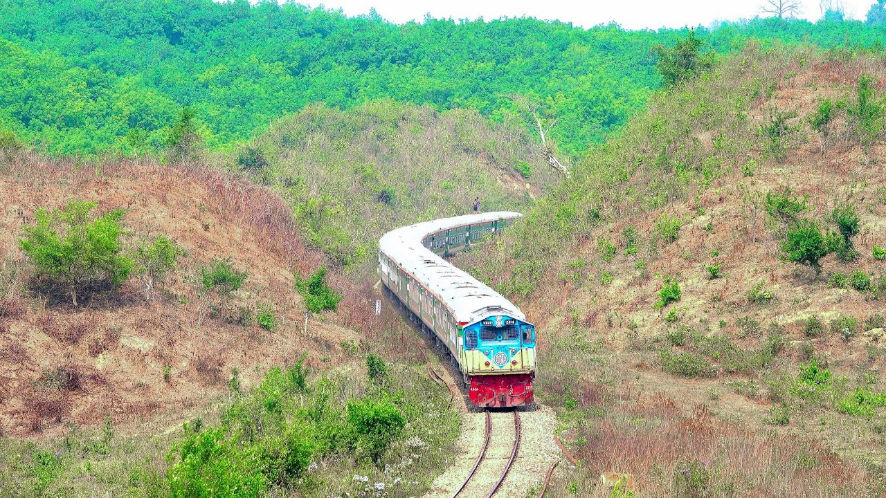 Paharika Express Train into the Greenery Hills at Panchanag, Sreemangal, Moulvibazar District